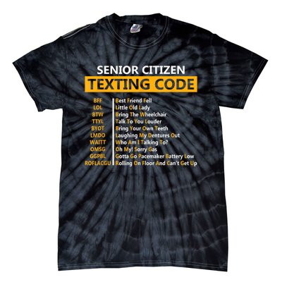 Funny Senior Citizens Texting Code Fathers Day For Grandpa Tie-Dye T-Shirt