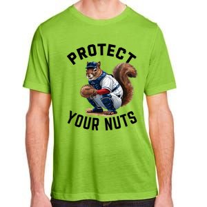 Funny Squirrel Catcher Baseball Lover Protect Your Nuts Gift Adult ChromaSoft Performance T-Shirt