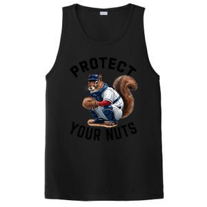 Funny Squirrel Catcher Baseball Lover Protect Your Nuts Gift PosiCharge Competitor Tank