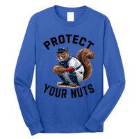 Funny Squirrel Catcher Baseball Lover Protect Your Nuts Gift Long Sleeve Shirt