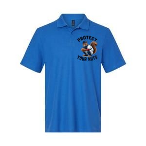 Funny Squirrel Catcher Baseball Lover Protect Your Nuts Gift Softstyle Adult Sport Polo