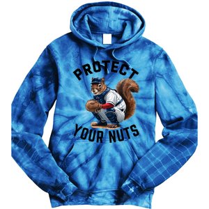 Funny Squirrel Catcher Baseball Lover Protect Your Nuts Gift Tie Dye Hoodie