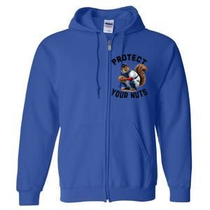 Funny Squirrel Catcher Baseball Lover Protect Your Nuts Gift Full Zip Hoodie