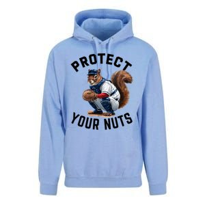 Funny Squirrel Catcher Baseball Lover Protect Your Nuts Gift Unisex Surf Hoodie