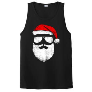 Funny Santa Claus Face Sunglasses With Hat Beard Christmas PosiCharge Competitor Tank