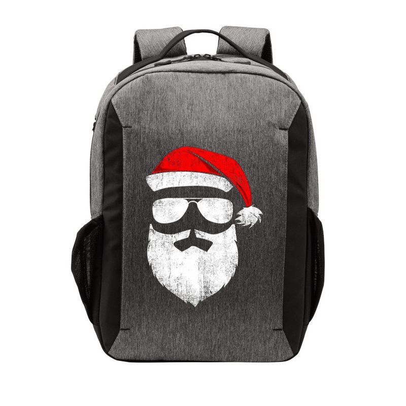 Funny Santa Claus Face Sunglasses With Hat Beard Christmas Vector Backpack