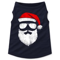 Funny Santa Claus Face Sunglasses With Hat Beard Christmas Doggie Tank