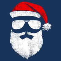 Funny Santa Claus Face Sunglasses With Hat Beard Christmas Doggie Tank