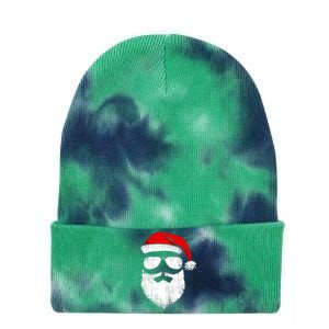 Funny Santa Claus Face Sunglasses With Hat Beard Christmas Tie Dye 12in Knit Beanie