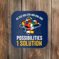 Funny Speed Cubing Puzzle Cuber Math One Solution Coaster