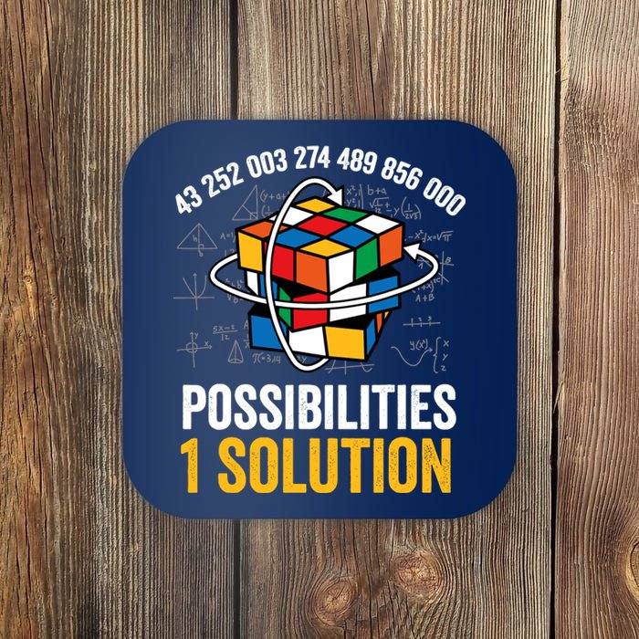 Funny Speed Cubing Puzzle Cuber Math One Solution Coaster