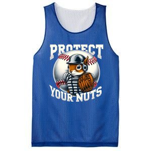 Funny Squirrel Catcher Protect Your Nuts Baseball Lover Gift Mesh Reversible Basketball Jersey Tank