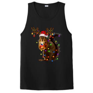 Funny Squirrel Christmas Tree Lights Reindeer Santa Hat Xmas PosiCharge Competitor Tank