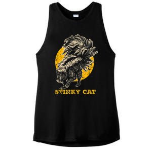 Funny Skunk Cat Ladies PosiCharge Tri-Blend Wicking Tank