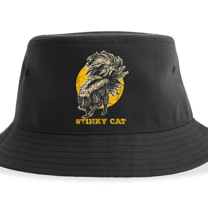 Funny Skunk Cat Sustainable Bucket Hat