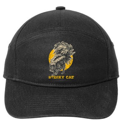 Funny Skunk Cat 7-Panel Snapback Hat