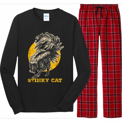 Funny Skunk Cat Long Sleeve Pajama Set