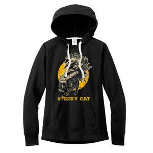 Funny Skunk Cat Women's Fleece Hoodie