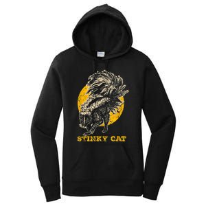 Funny Skunk Cat Women's Pullover Hoodie