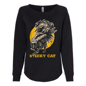 Funny Skunk Cat Womens California Wash Sweatshirt