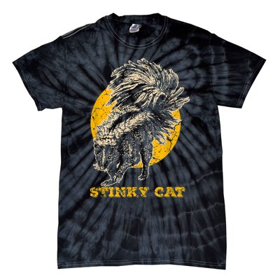 Funny Skunk Cat Tie-Dye T-Shirt