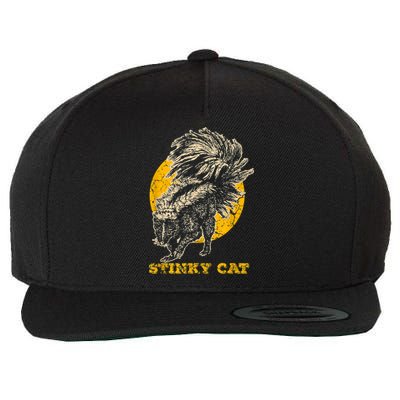 Funny Skunk Cat Wool Snapback Cap