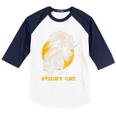 Funny Skunk Cat Baseball Sleeve Shirt