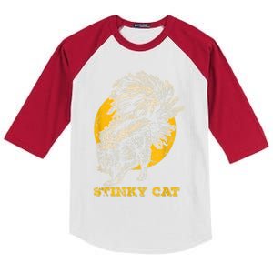 Funny Skunk Cat Kids Colorblock Raglan Jersey