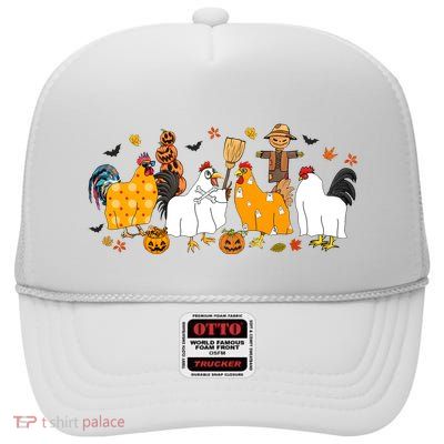Fall Season Chicken Farmer Farm High Crown Mesh Back Trucker Hat