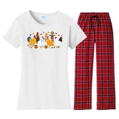 Fall Season Chicken Farmer Farm Women's Flannel Pajama Set