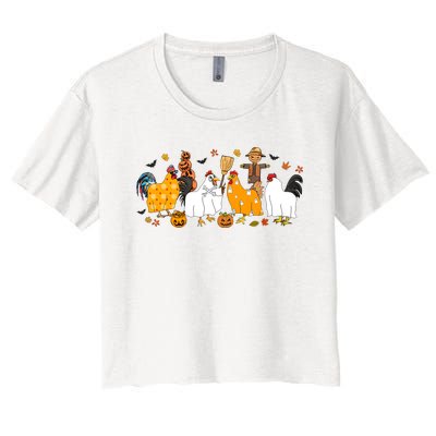 Fall Season Chicken Farmer Farm Women's Crop Top Tee