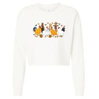 Fall Season Chicken Farmer Farm Cropped Pullover Crew