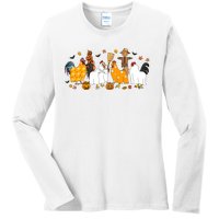 Fall Season Chicken Farmer Farm Ladies Long Sleeve Shirt