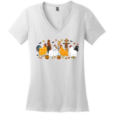 Fall Season Chicken Farmer Farm Women's V-Neck T-Shirt