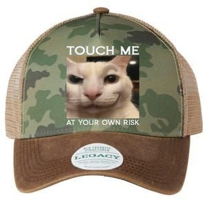 Funny Silly Cat Touch Me At Your Own Risk Sarcastic Saying Legacy Tie Dye Trucker Hat