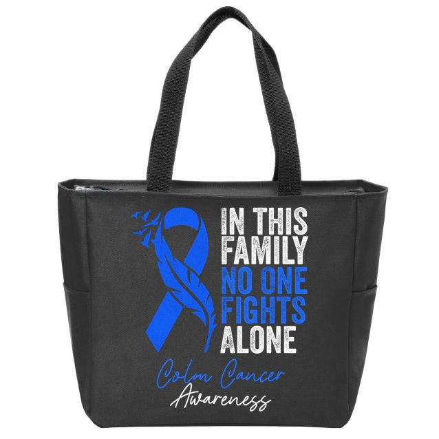 Family Support Colorectal Colonoscopy Colon Cancer Awareness Zip Tote Bag