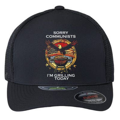 Funny Sorry Communists IM Grilling Today Flexfit Unipanel Trucker Cap