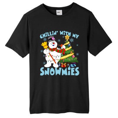 Frosty Snowman Chillin With My Snowmies Frosty Snowman Christmas Tree Tall Fusion ChromaSoft Performance T-Shirt