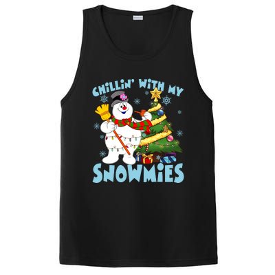 Frosty Snowman Chillin With My Snowmies Frosty Snowman Christmas Tree PosiCharge Competitor Tank