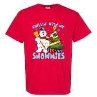 Frosty Snowman Chillin With My Snowmies Frosty Snowman Christmas Tree Garment-Dyed Heavyweight T-Shirt