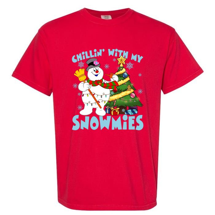 Frosty Snowman Chillin With My Snowmies Frosty Snowman Christmas Tree Garment-Dyed Heavyweight T-Shirt