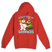 Frosty Snowman Chillin With My Snowmies Frosty Snowman Christmas Tree Premium Pullover Hoodie