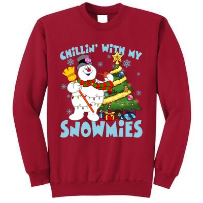 Frosty Snowman Chillin With My Snowmies Frosty Snowman Christmas Tree Tall Sweatshirt