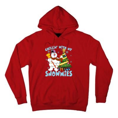 Frosty Snowman Chillin With My Snowmies Frosty Snowman Christmas Tree Tall Hoodie