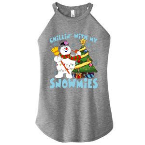 Frosty Snowman Chillin With My Snowmies Frosty Snowman Christmas Tree Women’s Perfect Tri Rocker Tank