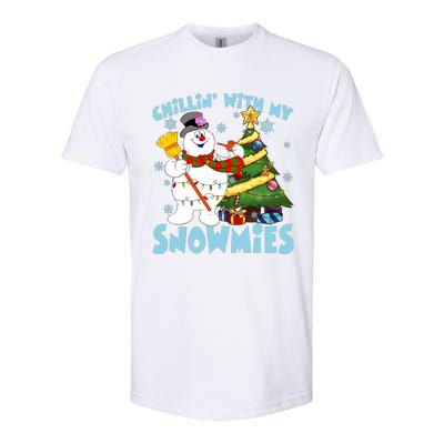 Frosty Snowman Chillin With My Snowmies Frosty Snowman Christmas Tree Softstyle CVC T-Shirt