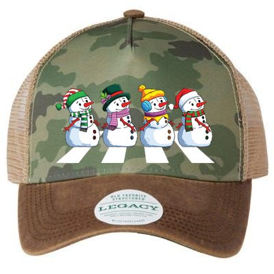 Funny Snowman Crossing Road Crosswalk Snowmies Christmas Kids Legacy Tie Dye Trucker Hat