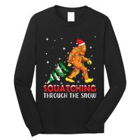 Funny Sasquatch Christmas Squatching Bigfoot Xmas Tree Light Long Sleeve Shirt