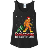 Funny Sasquatch Christmas Squatching Bigfoot Xmas Tree Light Ladies Essential Tank