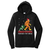 Funny Sasquatch Christmas Squatching Bigfoot Xmas Tree Light Women's Pullover Hoodie